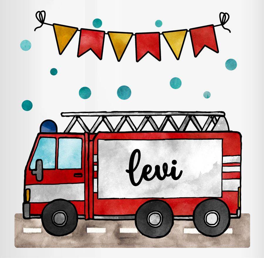 Shirtracer Feuerwehrauto - Geschenk: Tshirt Turnbeutel Shirtracer