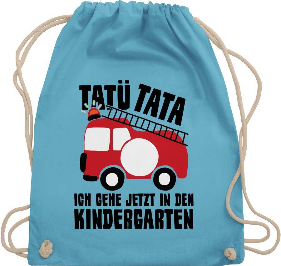 Shirtracer Feuerwehrauto rund - Tatü Tata Ich gehe jetzt in den Kindergarten: Tshirt Rucksa Shirtracer