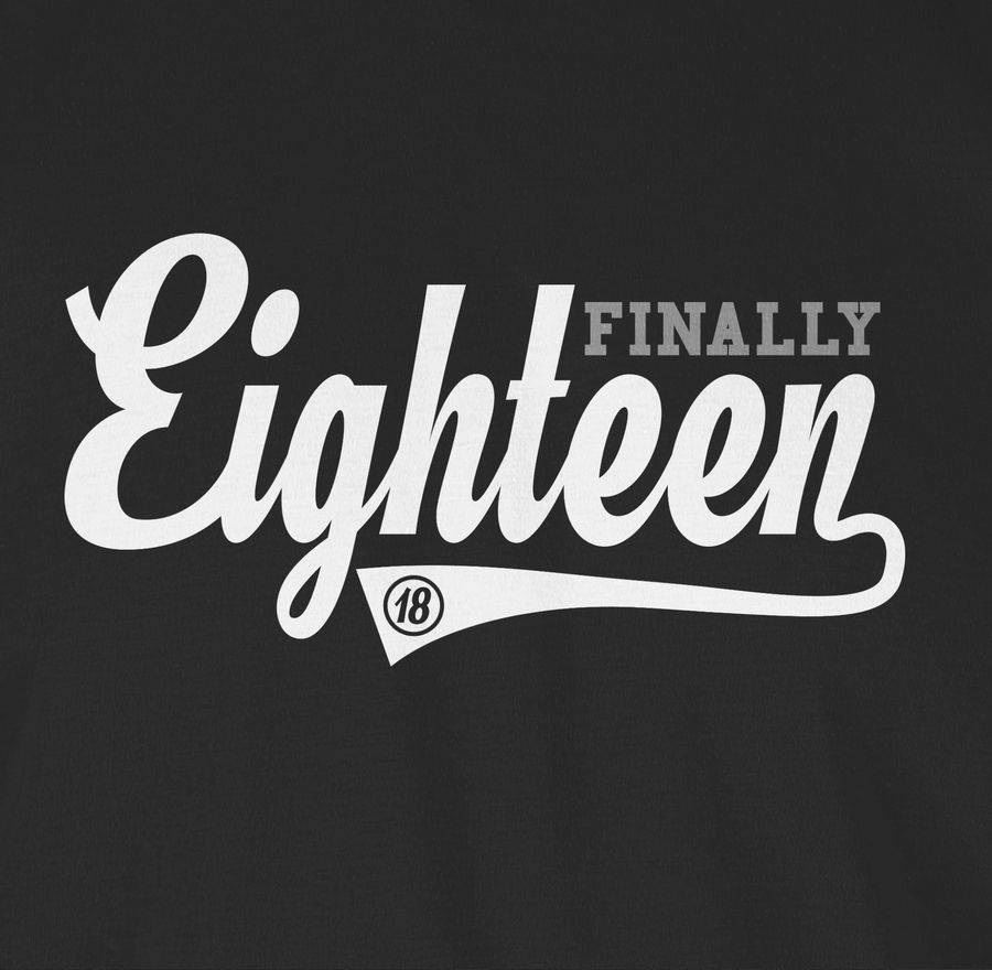 Shirtracer Finally Eighteen College Stil: Tshirt Turnbeutel Shirtracer