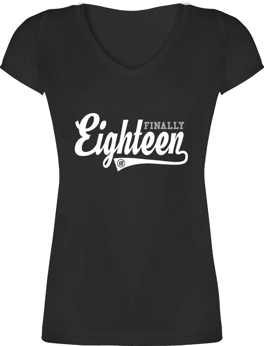 Shirtracer Finally Eighteen College Stil: Tshirt Turnbeutel Shirtracer