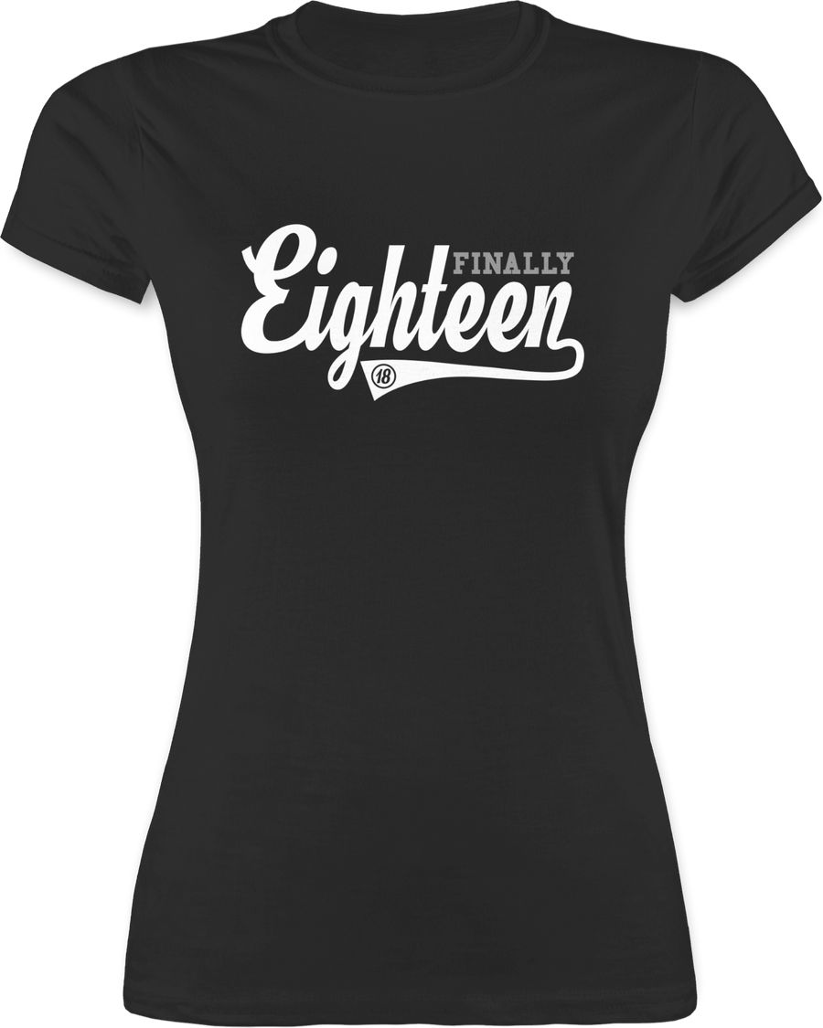 Shirtracer Finally Eighteen College Stil: Tshirt Turnbeutel Shirtracer