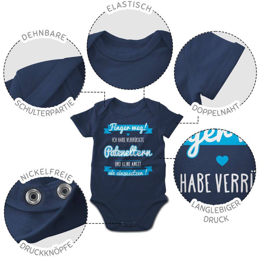 Shirtracer Finger Weg! - Ich Habe Verrückte Pateneltern - Blau: Tshirt Gym Bag Shirtracer