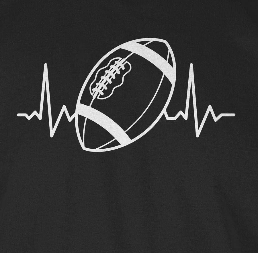 Shirtracer Football Herzschlag - Weiß: T-Shirt Turnbeutel Shirtracer