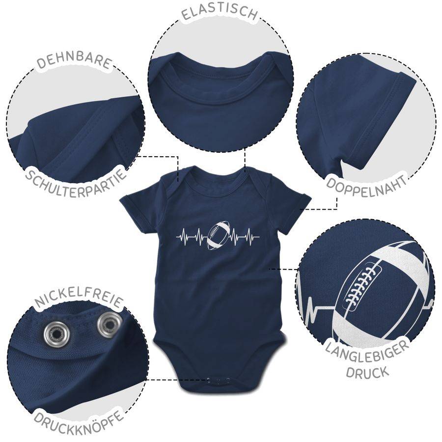 Shirtracer Football Herzschlag - Weiß: T-Shirt Turnbeutel Shirtracer