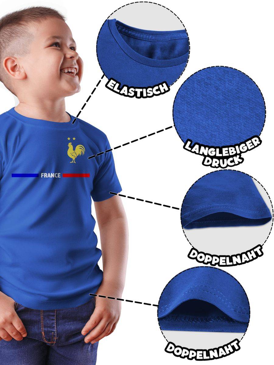 Shirtracer Frankreich Trikot Wappen France Mit Stolz Französisches Fan-Motiv Shirtracer
