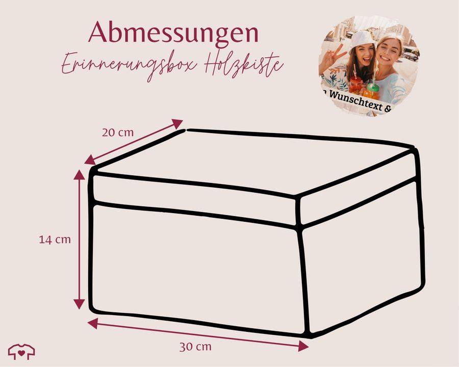 Shirtracer Freundinnen Foto-Box Geschenk Mit Namen Und Bild Erinnerungsbox Freundschaft BFF Fotobox Erinnerungen Mädels Geschenk Shirtracer