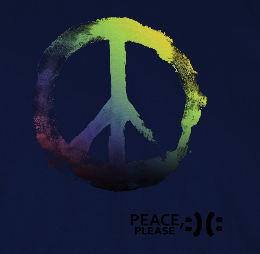Shirtracer Frieden, Bitte - Peace, Please - Peacesymbol Bunt: T-Shirt Rucksack Shirtracer