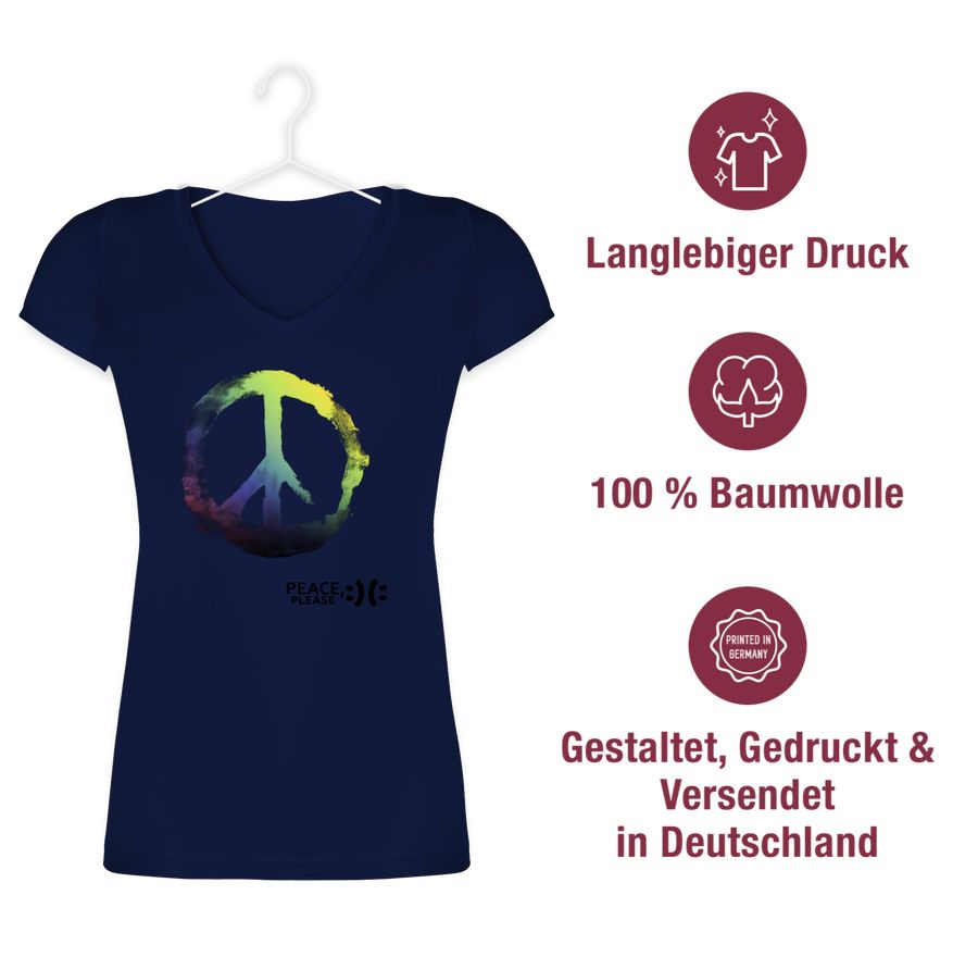 Shirtracer Frieden, Bitte - Peace, Please - Peacesymbol Bunt: T-Shirt Rucksack Shirtracer