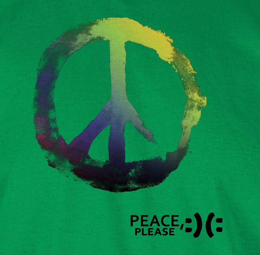 Shirtracer Frieden, Bitte - Peace, Please - Peacesymbol Bunt: T-Shirt Rucksack Shirtracer
