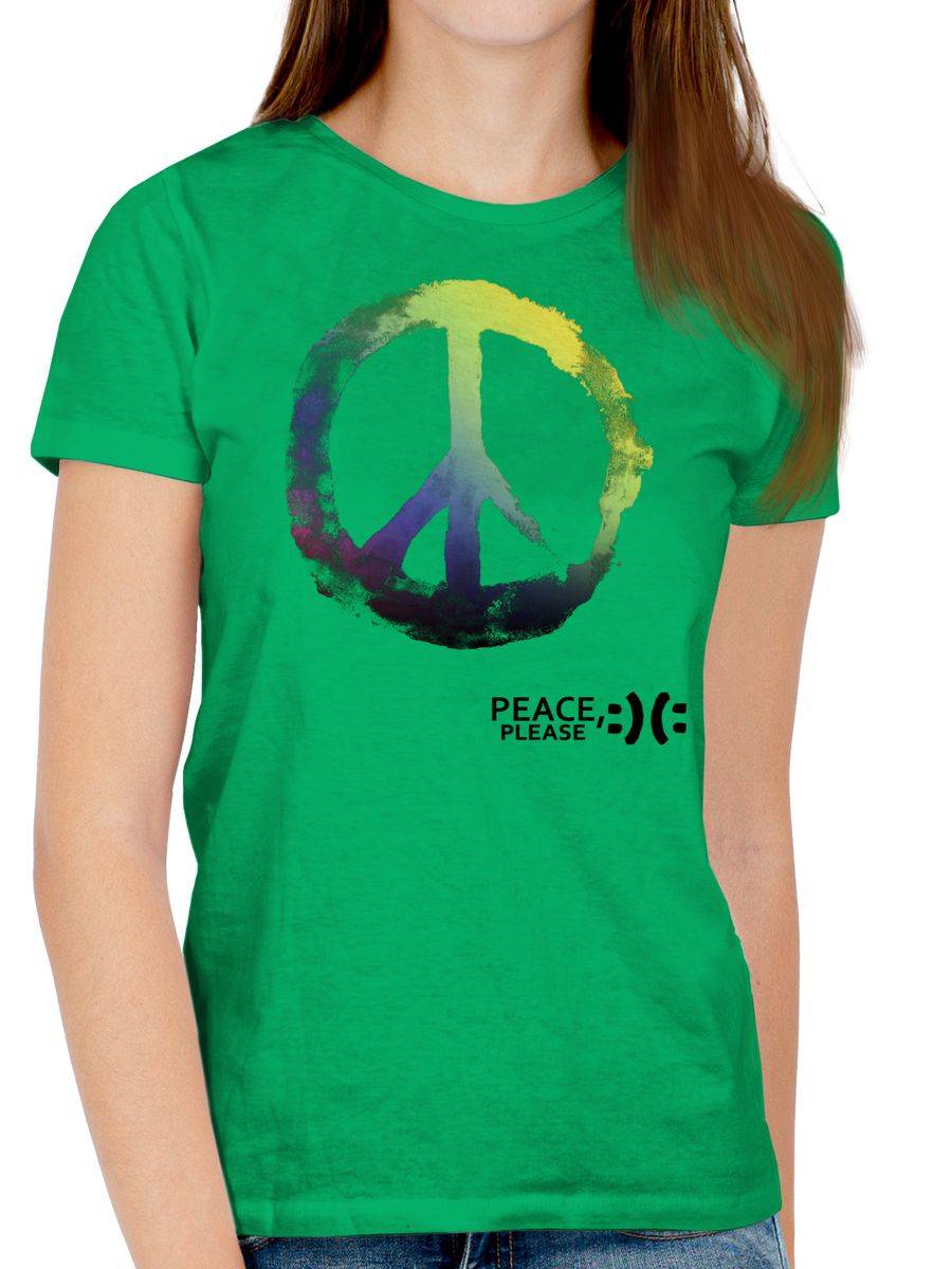 Shirtracer Frieden, Bitte - Peace, Please - Peacesymbol Bunt: T-Shirt Rucksack Shirtracer