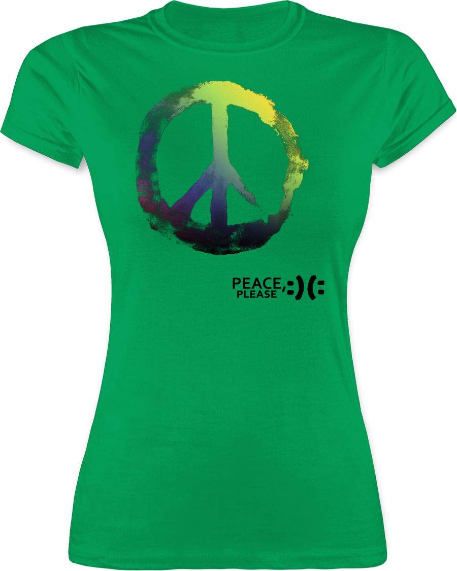 Shirtracer Frieden, bitte - Peace, please - Peacesymbol bunt: T-Shirt Rucksack Shirtracer