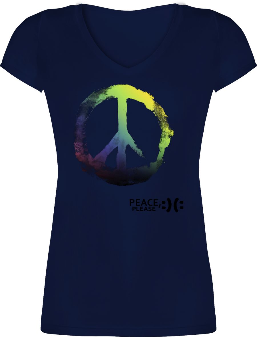 Shirtracer Frieden, bitte - Peace, please - Peacesymbol bunt: T-Shirt Rucksack Shirtracer