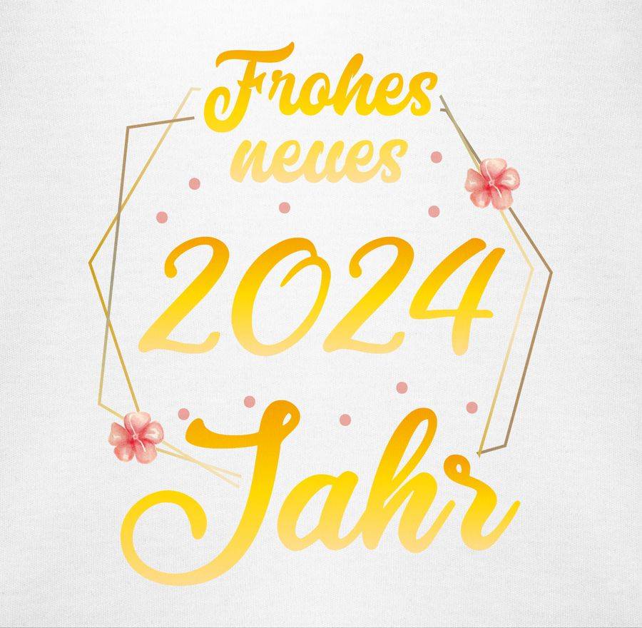 Shirtracer Frohes Neues Jahr 2024: Tshirt Turnbeutel Shirtracer