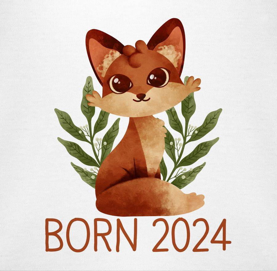 Shirtracer Fuchs Born 2024 Geschenk Geburt: Tshirt Rucksack Shirtracer