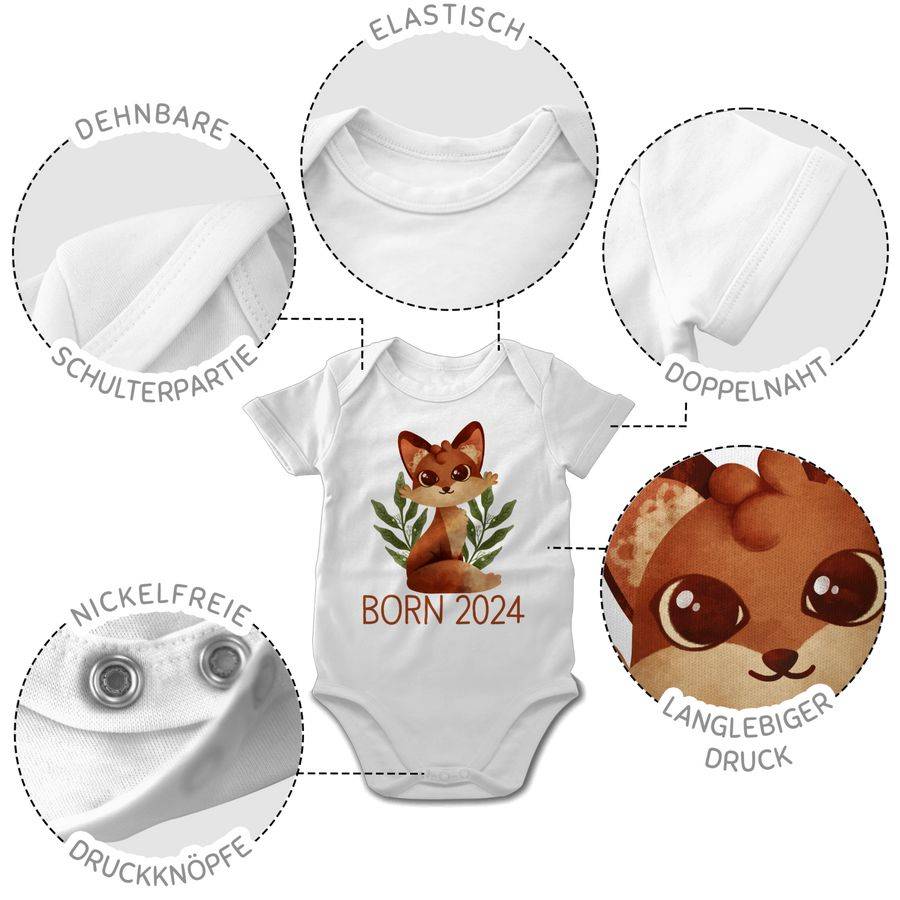 Shirtracer Fuchs Born 2024 Geschenk Geburt: Tshirt Rucksack Shirtracer