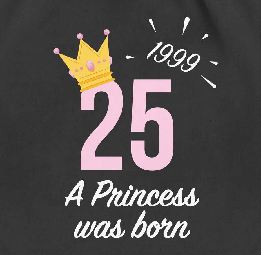 Shirtracer Fünfundzwanzigster Mädchen Princess 1999: T-Shirt Turnbeutel Shirtracer