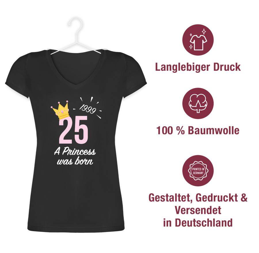 Shirtracer Fünfundzwanzigster Mädchen Princess 1999: T-Shirt Turnbeutel Shirtracer