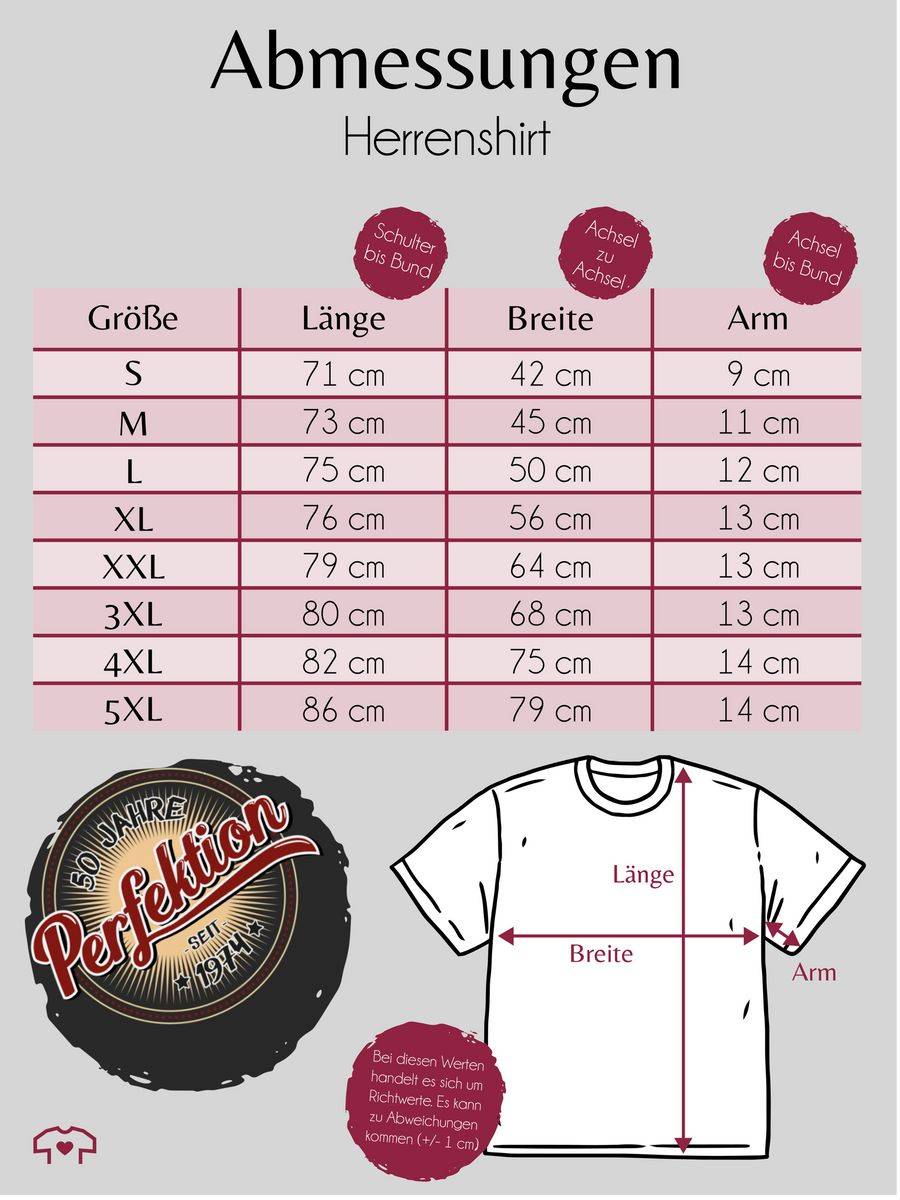 Shirtracer Fünfzig Jahre Perfektion 1974 I Shirts & Mehr Shirtracer