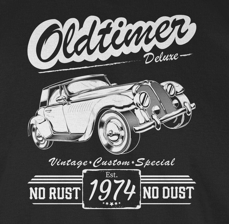 Shirtracer Fünfzigster Oldtimer Baujahr 1974: T-Shirt Rucksack Shirtracer