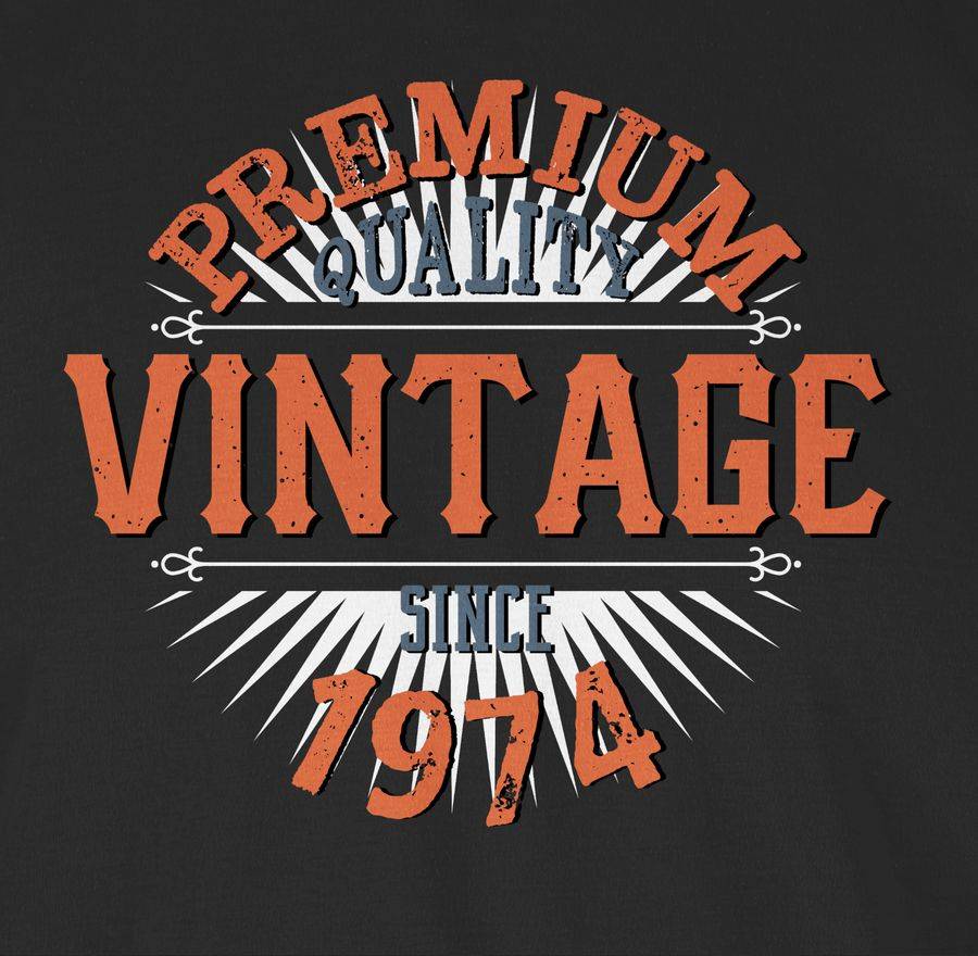 Shirtracer Fünfzigster Vintage 1974 Shirts & Mehr Shirtracer