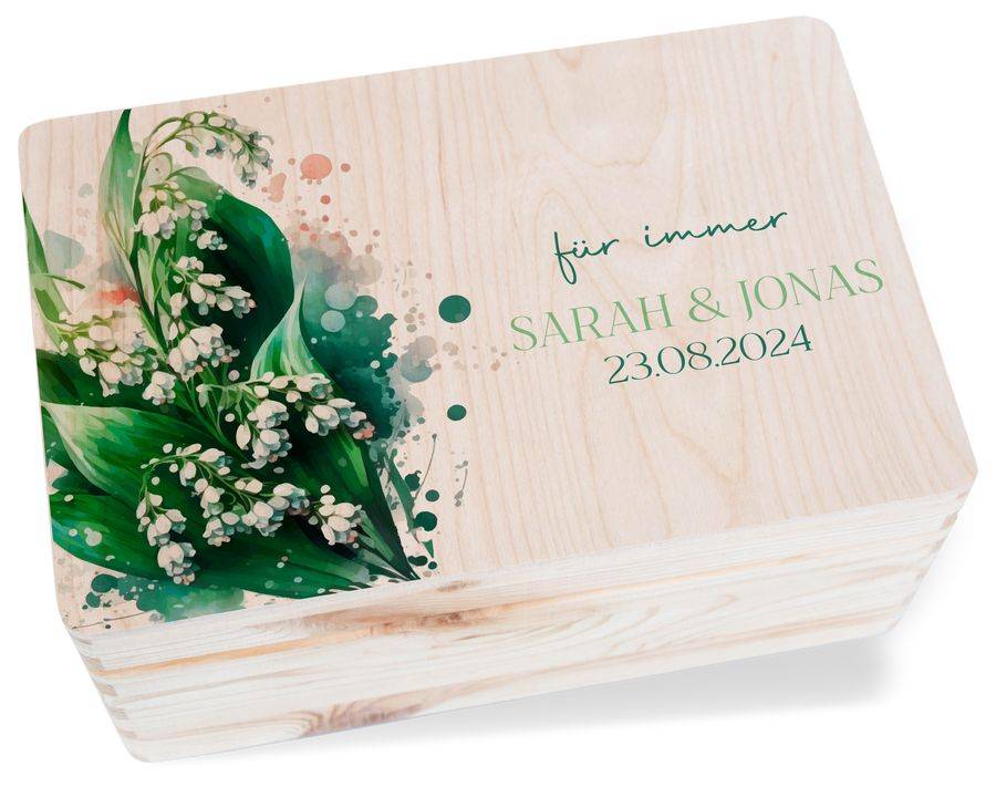 Shirtracer Für immer mit Name und Datum Box Erinnerungsbox Hochzeit Aufbewahrungsbox Ho Shirtracer