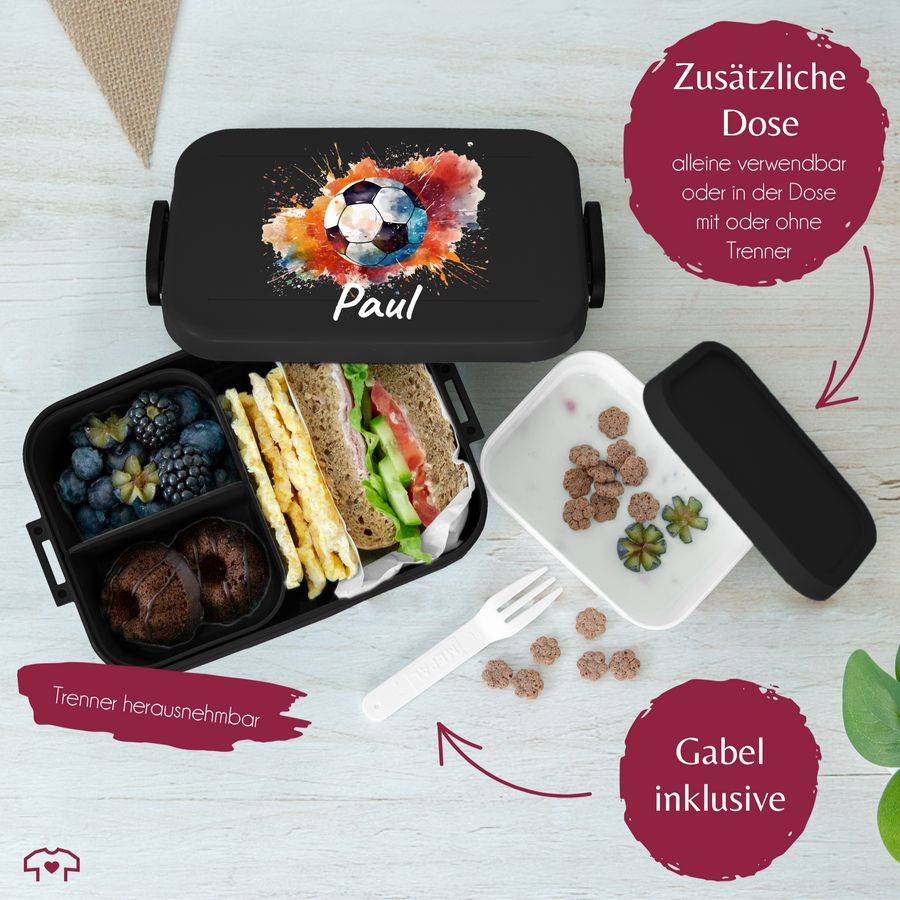 Shirtracer Fußball Brotdose Mit Name: T-Shirt Turnbeutel Shirtracer