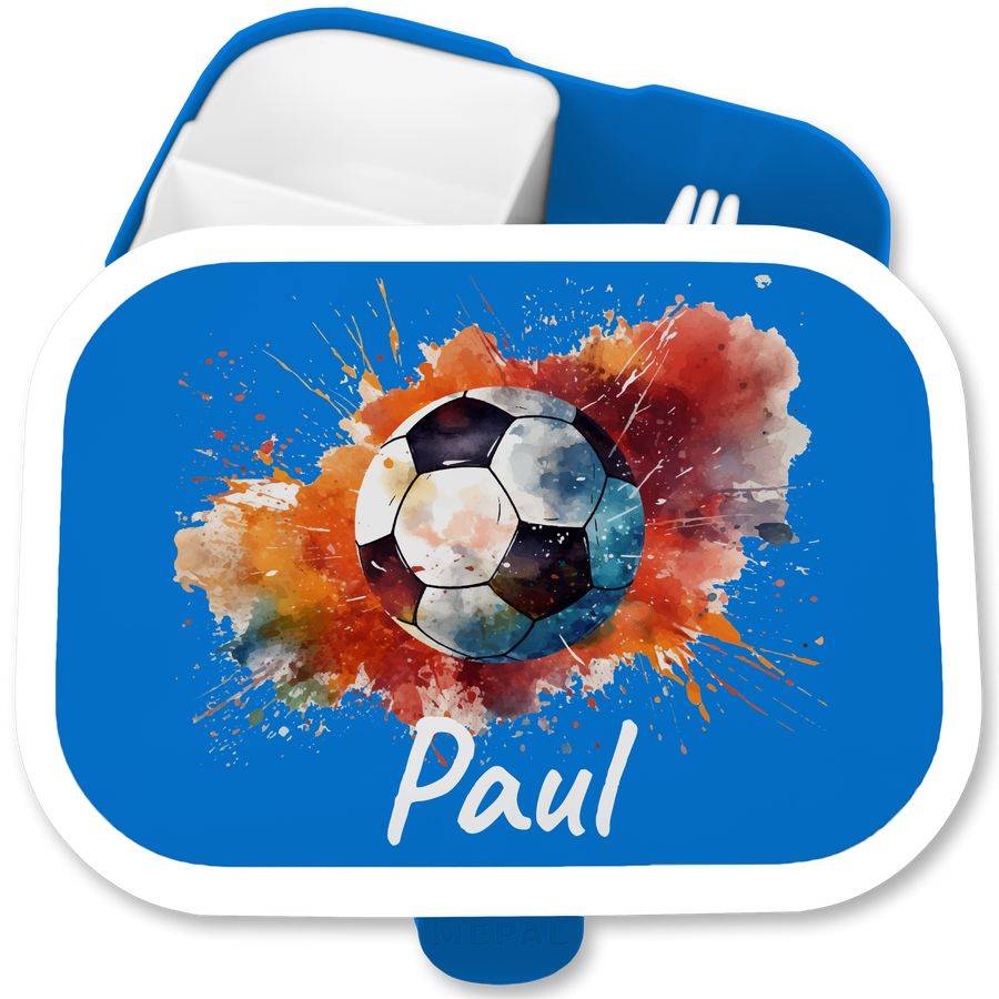 Shirtracer Fußball Brotdose mit Name: T-Shirt Turnbeutel Shirtracer