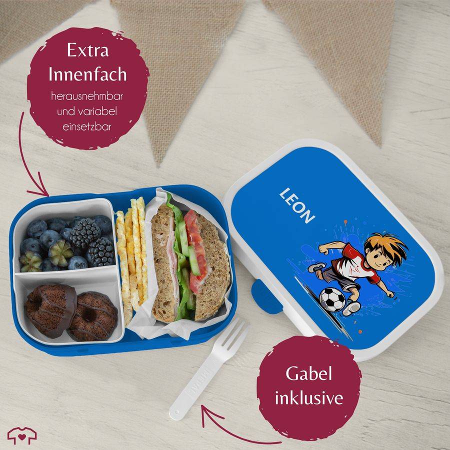 Shirtracer Fußball Junge Brotdose Fußball Kinder Lunchbox Mit Fußballmotiv: T-Shirt Gym Bag Shirtracer