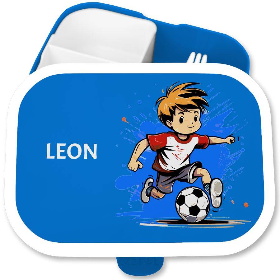 Shirtracer Fußball Junge Brotdose Fußball Kinder Lunchbox mit Fußballmotiv: T-Shirt Gym Bag Shirtracer