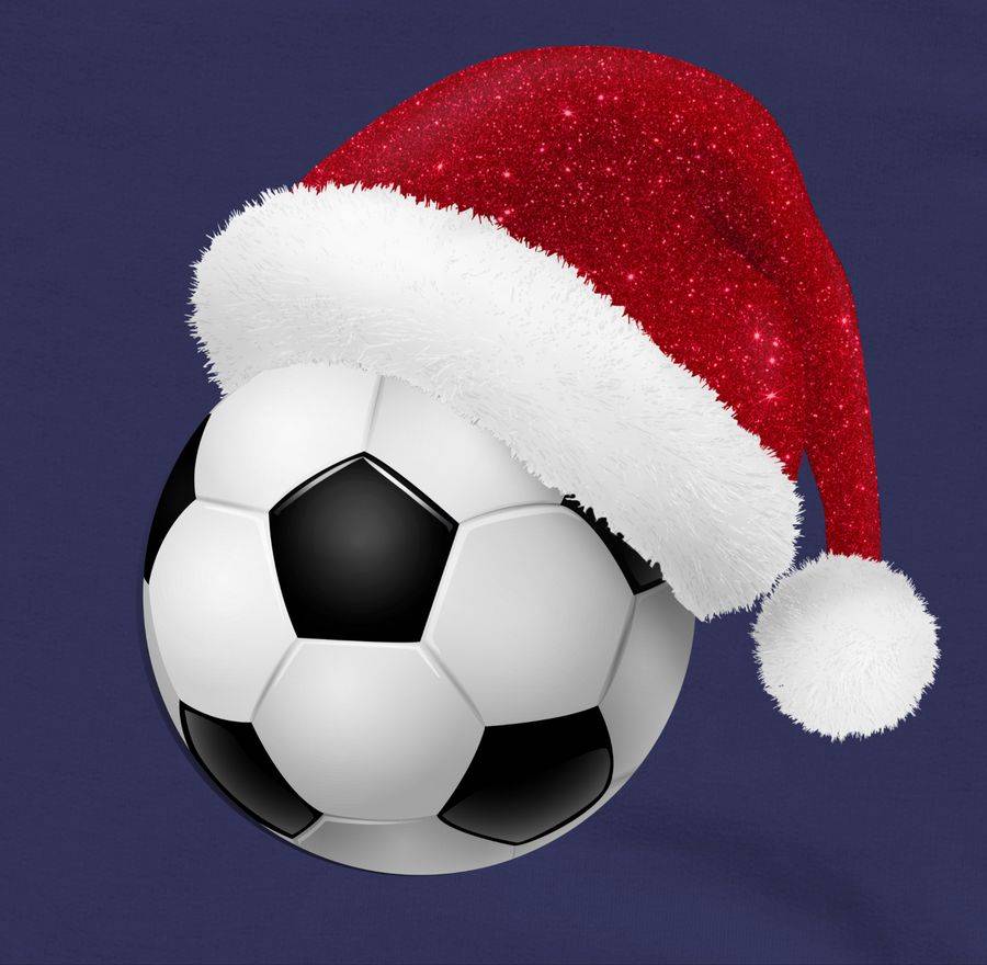 Shirtracer Fußball Mit Weihnachtsmütze Glitzeroptik: T-Shirt Rucksack Shirtracer