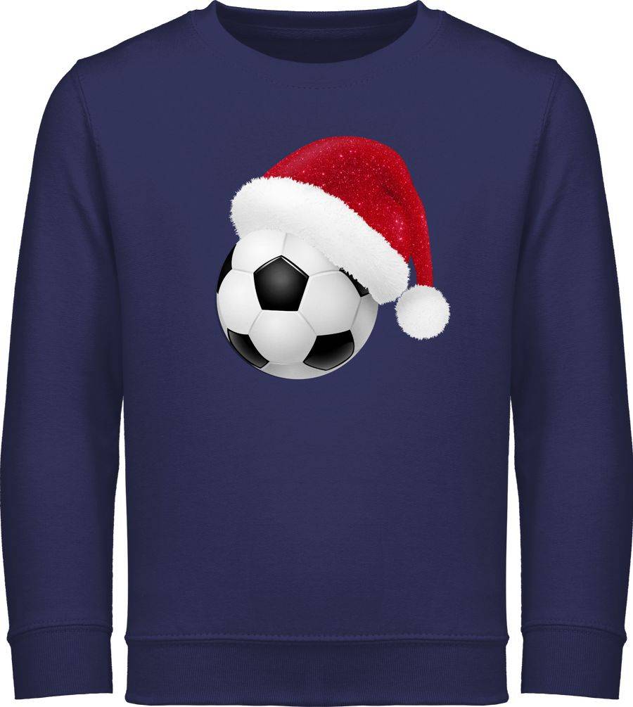 Shirtracer Fußball mit Weihnachtsmütze Glitzeroptik: T-Shirt Rucksack Shirtracer