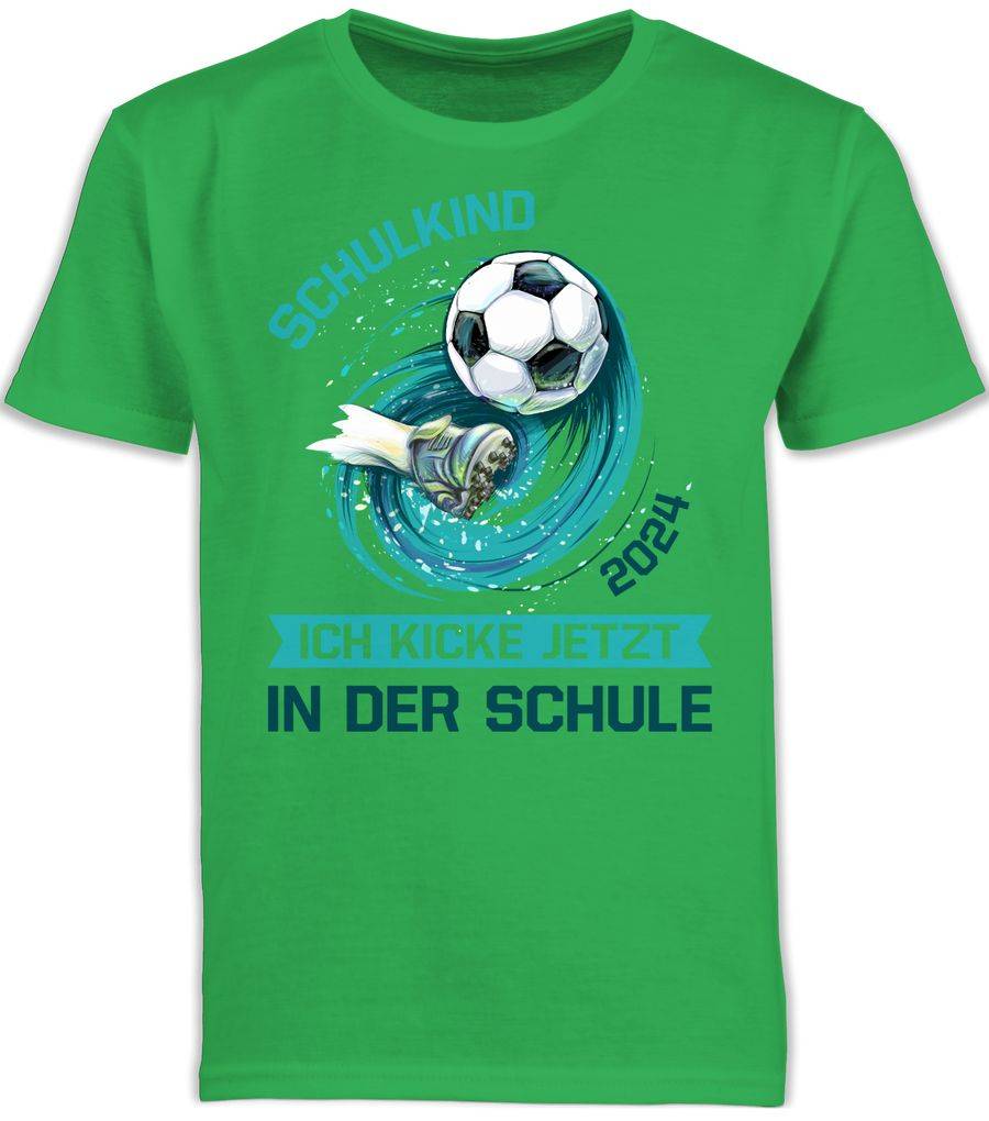 Shirtracer Fußball Schulkind 2024 Ich kicke jetzt in der Schule Einschulung Geschenk Shirtracer