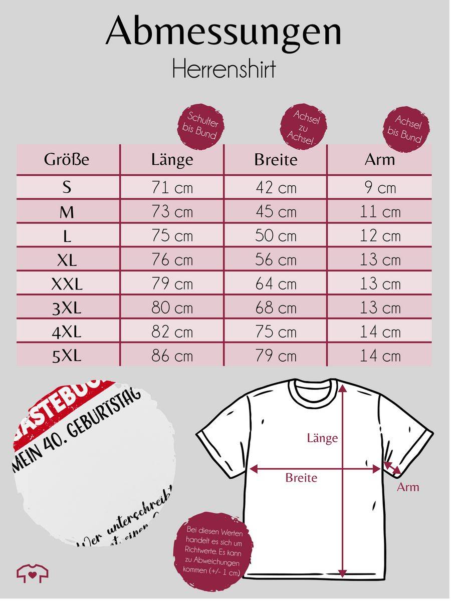 Shirtracer Gästebuch - 40. Geburtstag Gäste Unterschrift Gästeliste Lustig Shirts & Mehr Shirtracer