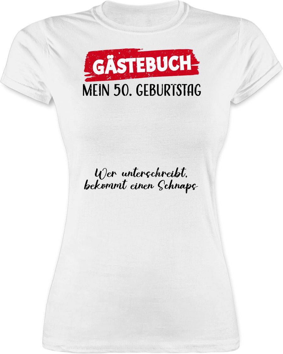 Shirtracer Gästebuch - 50. Geburtstag Gäste Unterschrift Gästeliste Lustig: Tshirt Rucksack Shirtracer