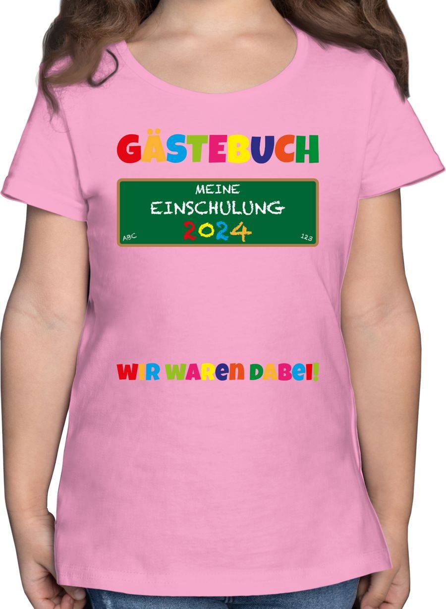 Shirtracer Gästebuch Einschulung 2024 Schulanfang: Tshirt Rucksack Shirtracer