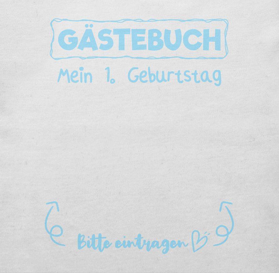 Shirtracer Gästebuch Mein Erster Geburtstag Blau: Tshirt Rucksack Shirtracer