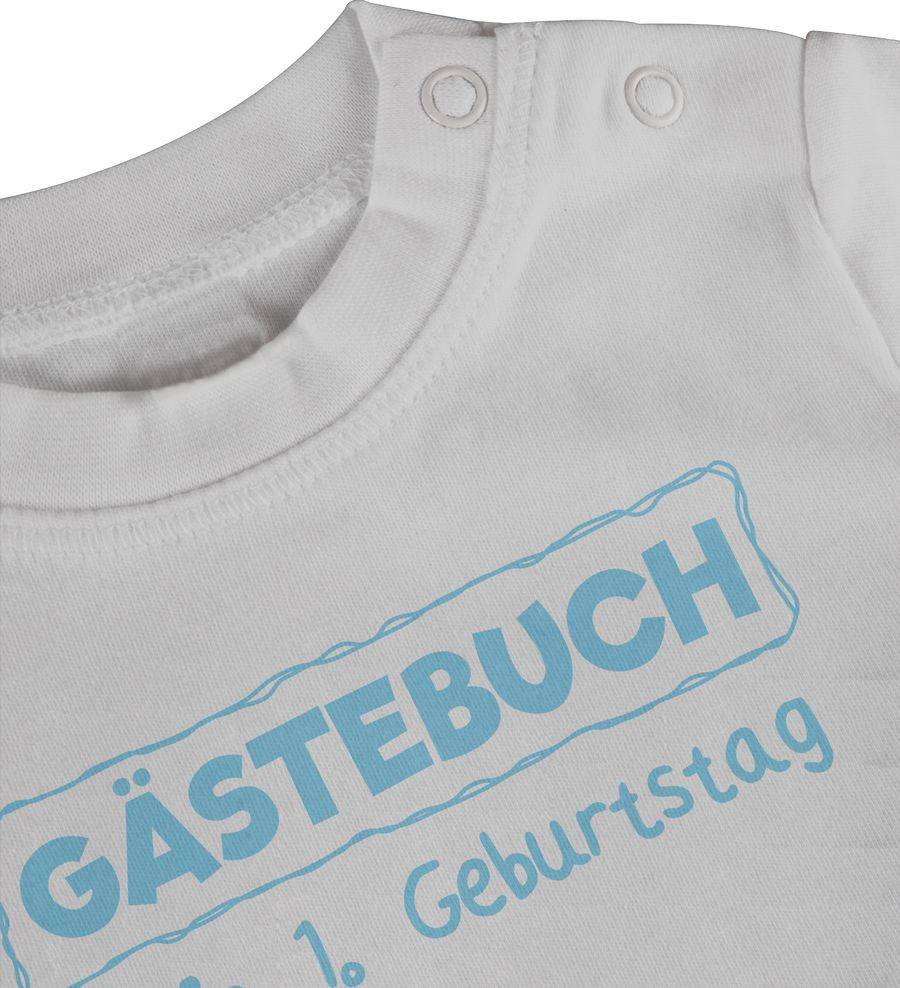 Shirtracer Gästebuch Mein Erster Geburtstag Blau: Tshirt Rucksack Shirtracer