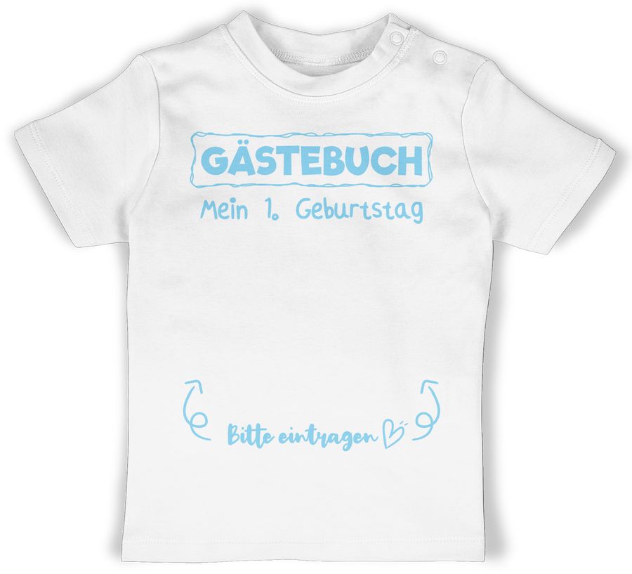 Shirtracer Gästebuch Mein Erster Geburtstag Blau: Tshirt Rucksack Shirtracer