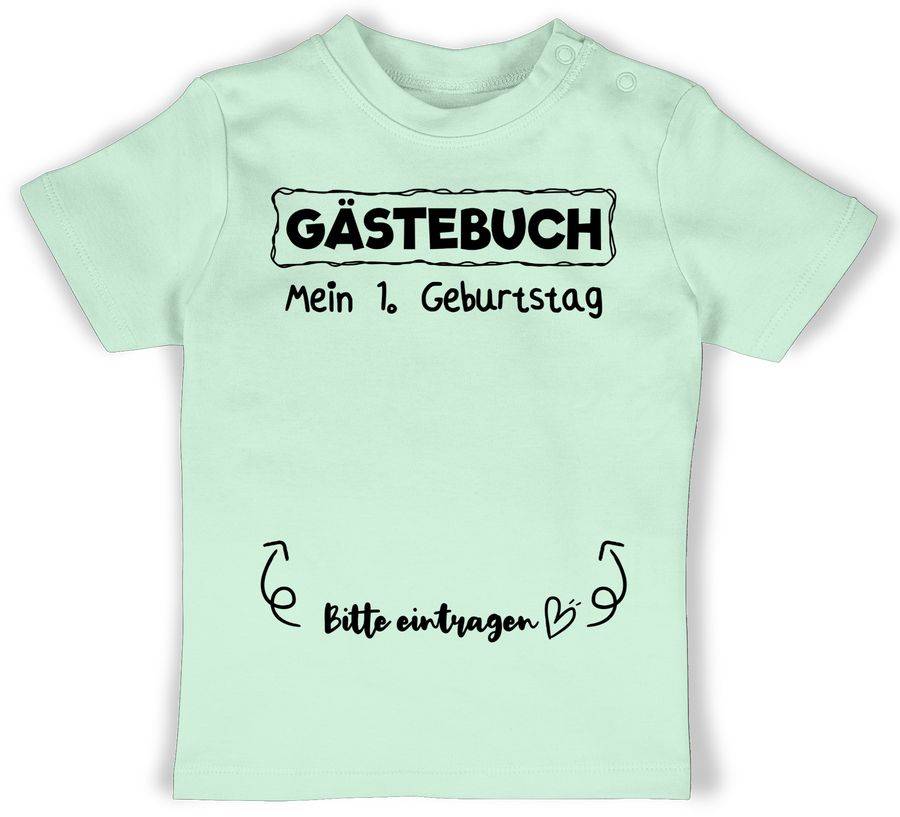 Shirtracer Gästebuch Mein erster Geburtstag schwarz Shirts & Mehr Shirtracer