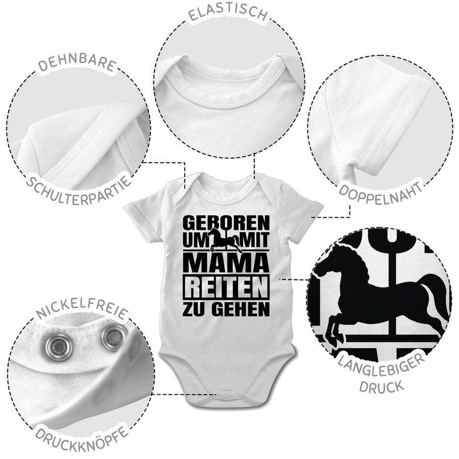 Shirtracer Geboren Um Mit Mama Reiten Zu Gehen - Schwarz Shirts & Mehr Shirtracer