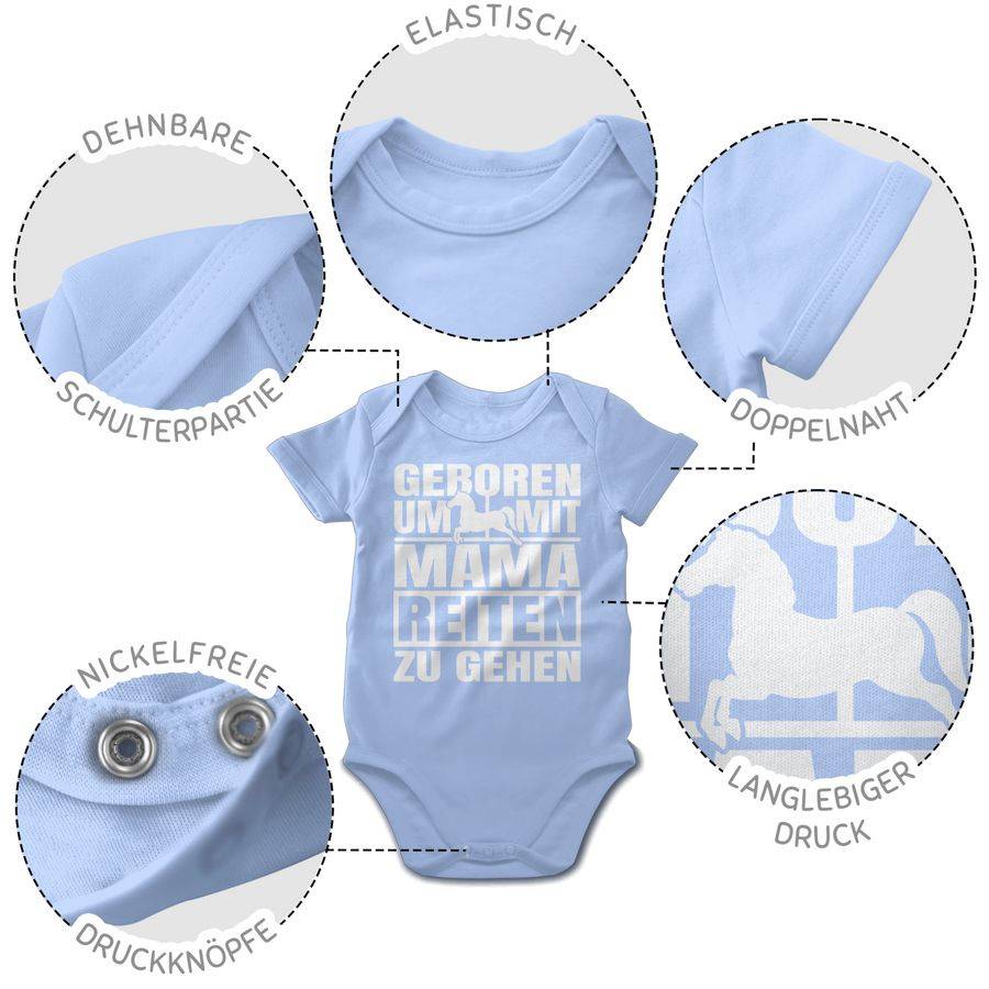 Shirtracer Geboren Um Mit Mama Reiten Zu Gehen - Weiß: Tshirt Gym Bag Shirtracer