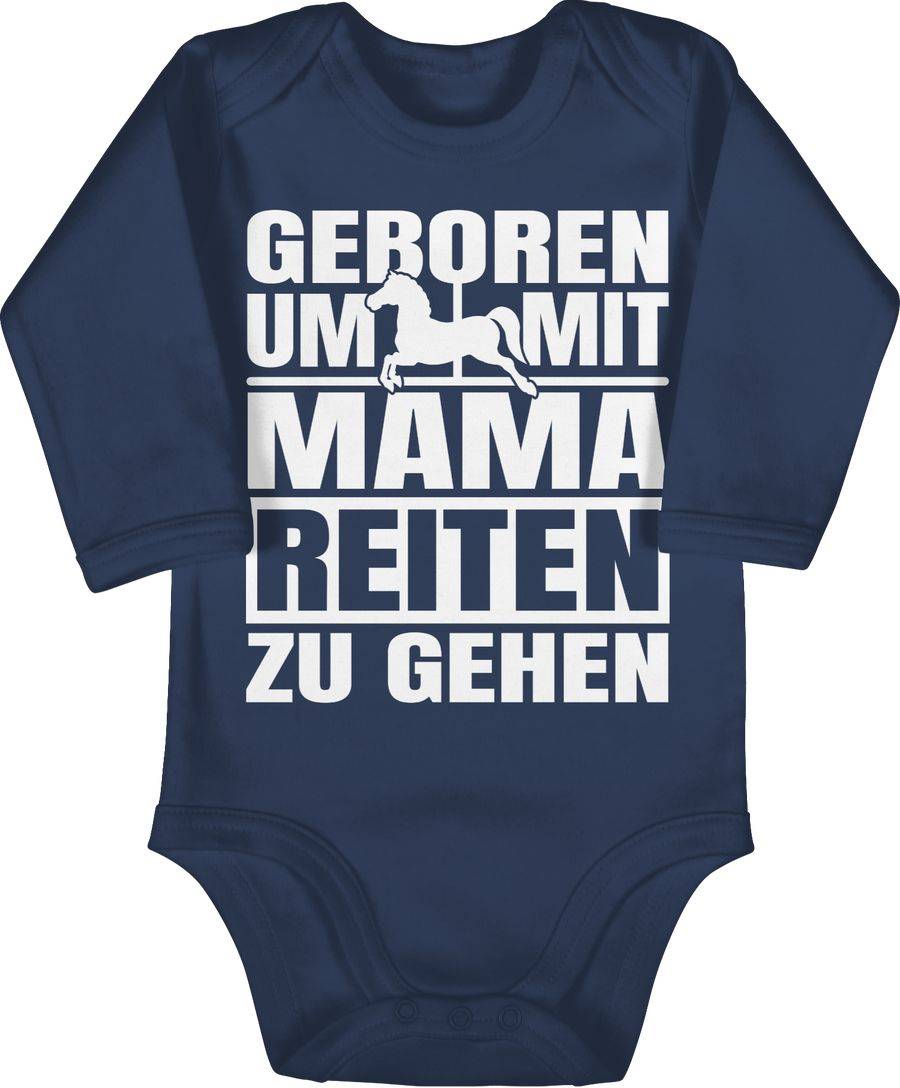 Shirtracer Geboren um mit Mama reiten zu gehen - weiß: Tshirt Gym Bag Shirtracer