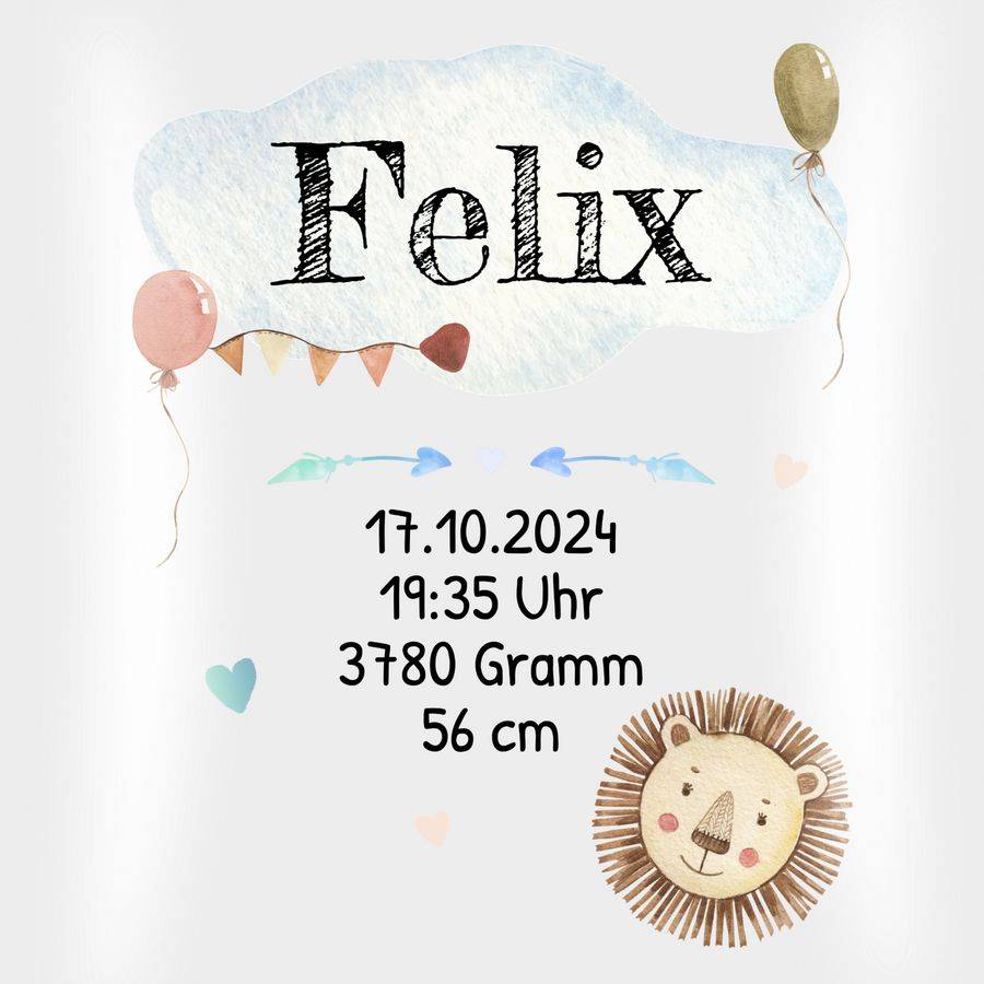 Shirtracer Geburtsgeschenk Baby Geschenk Zur Geburt Junge Löwe: T-Shirt Turnbeutel Shirtracer