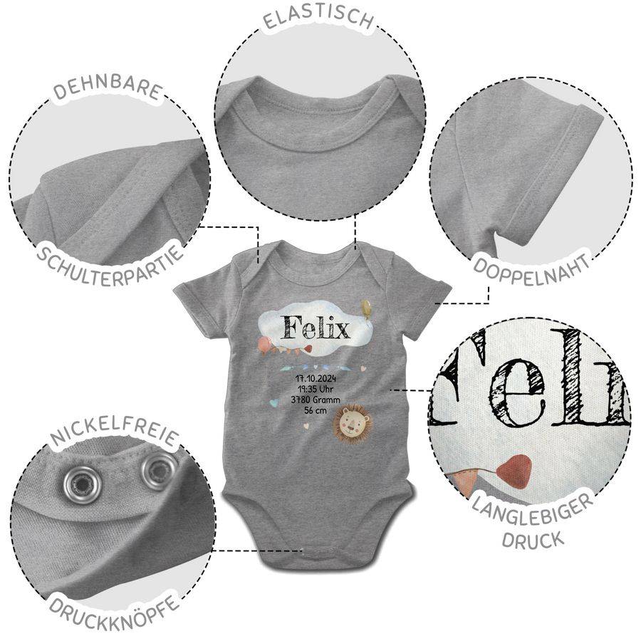 Shirtracer Geburtsgeschenk Baby Geschenk Zur Geburt Junge Löwe: T-Shirt Turnbeutel Shirtracer