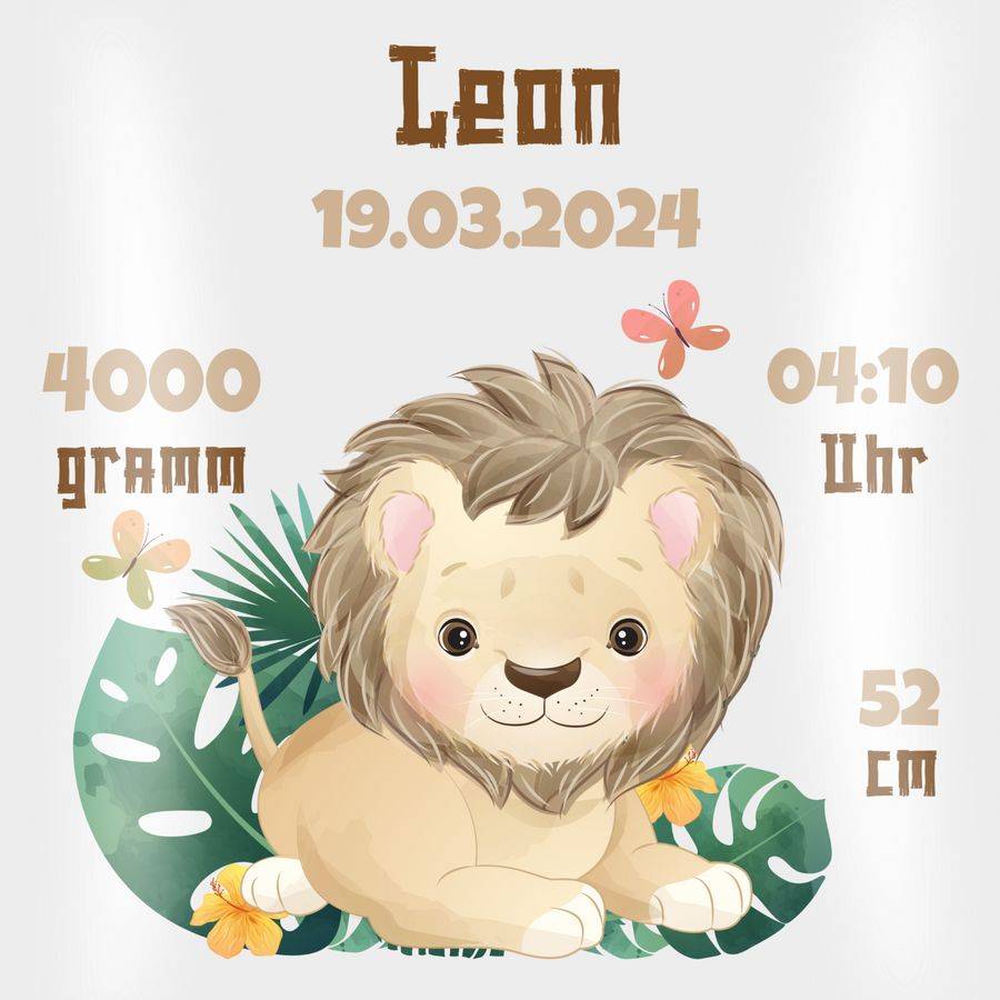 Shirtracer Geburtsgeschenk Löwe Datum Gewicht Uhrzeit Größe Shirts & Mehr Shirtracer