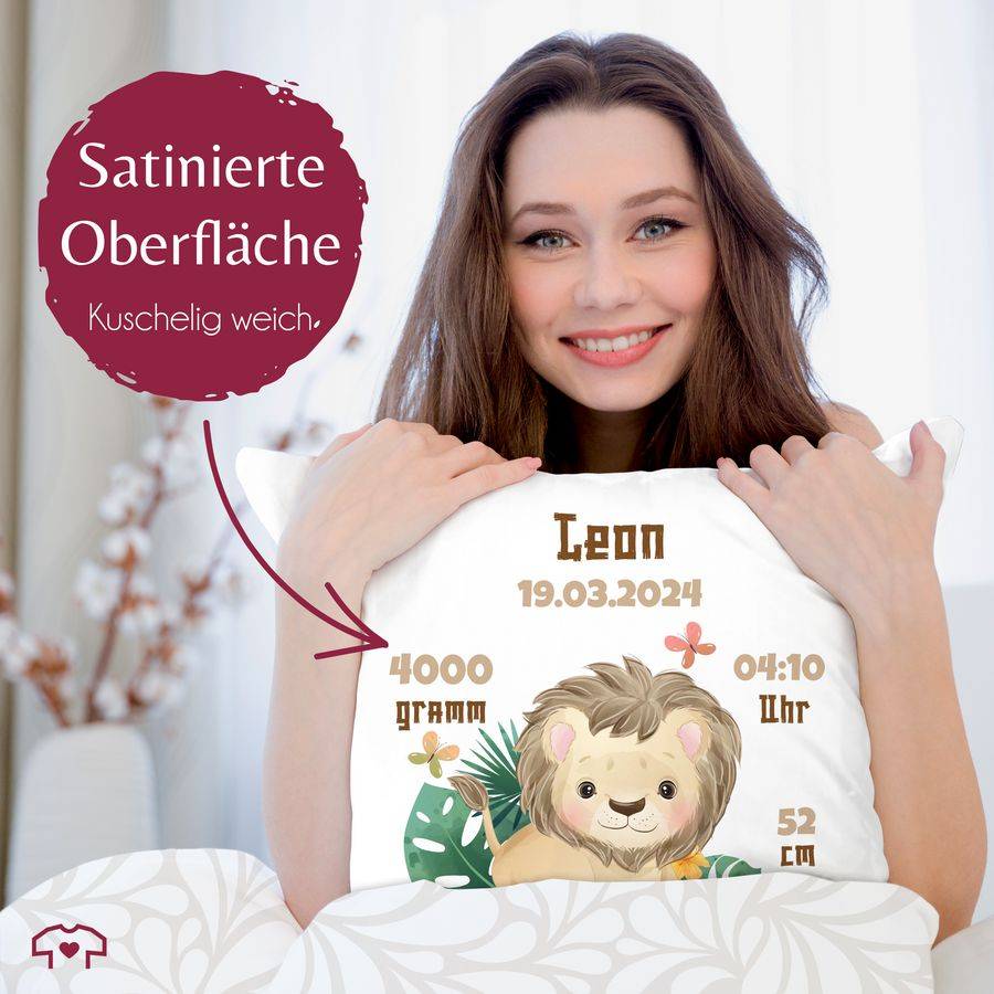 Shirtracer Geburtsgeschenk Löwe Datum Gewicht Uhrzeit Größe Shirts & Mehr Shirtracer