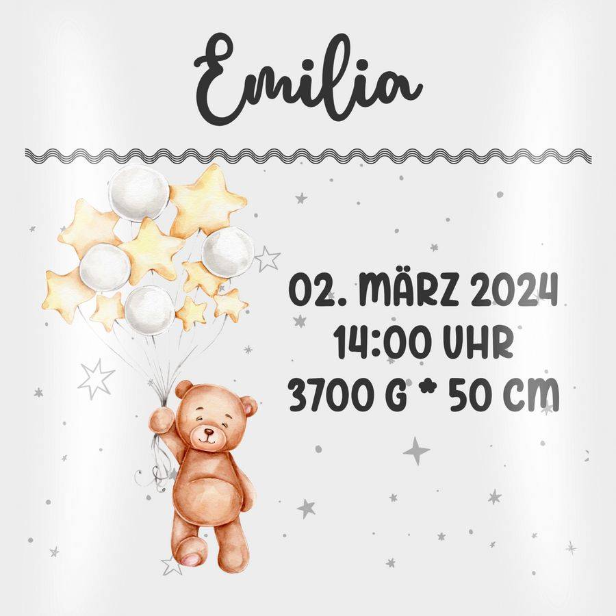 Shirtracer Geburtsgeschenk Teddy Bär Datum Uhrzeit Gewicht Größe Shirts & Mehr Shirtracer