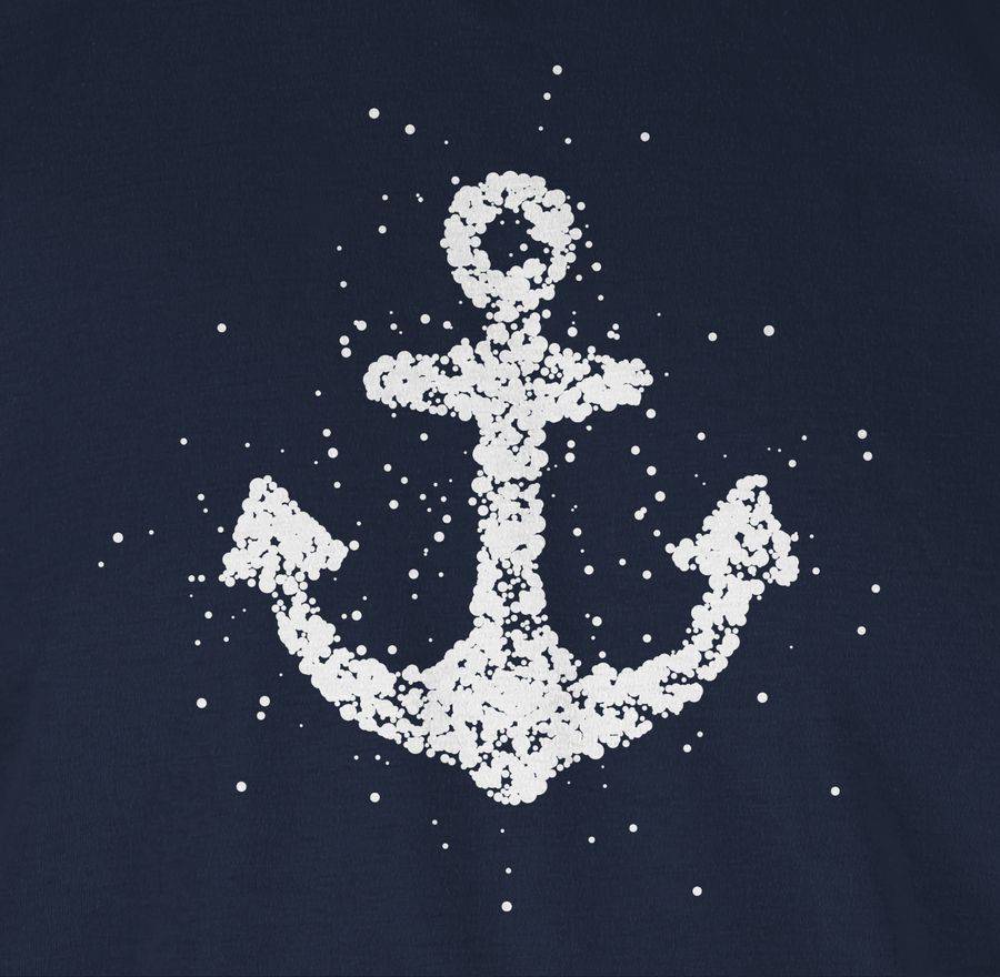 Shirtracer Gepunkteter Anker - Weiß: T-Shirt Turnbeutel Shirtracer
