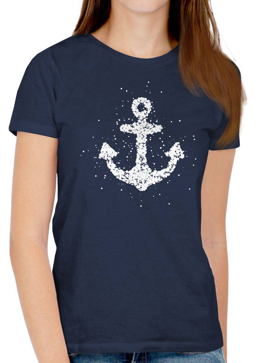 Shirtracer Gepunkteter Anker - Weiß: T-Shirt Turnbeutel Shirtracer