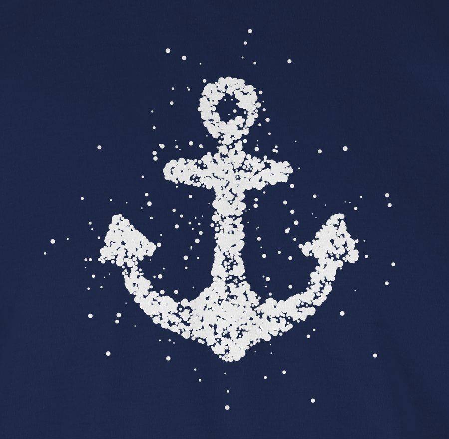 Shirtracer Gepunkteter Anker - Weiß: T-Shirt Turnbeutel Shirtracer